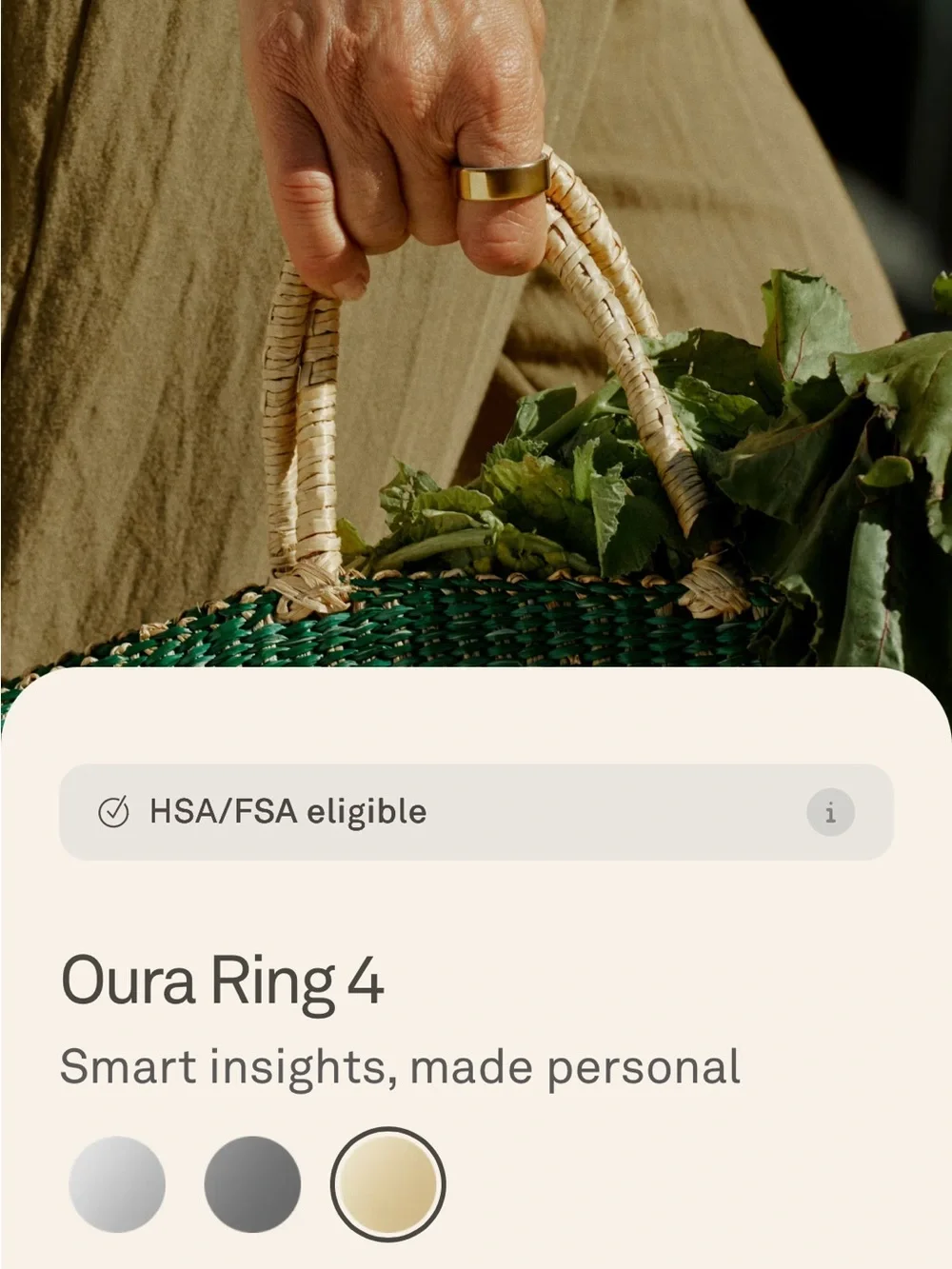 Oura Gold Smart Ring - Size 6